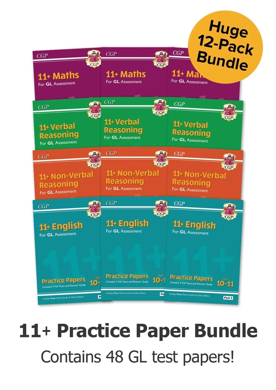 11+ GL Ultimate 12-pack Practice Paper Bundle with 48 Test Papers - for Ages 10-11