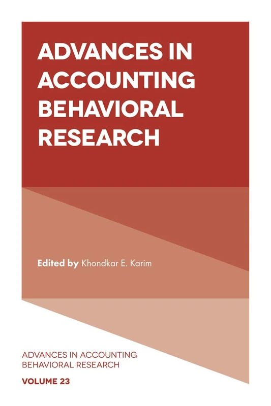 Advances in Accounting Behavioral Research: 23