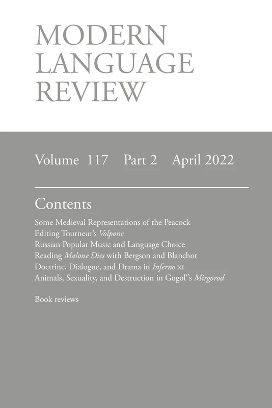 Modern Language Review (117: 2) April 2022 - Image 1