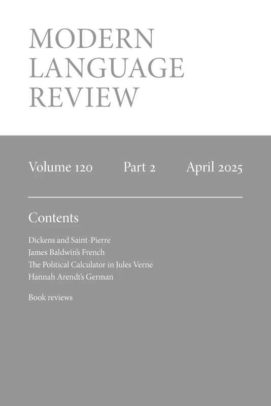 Modern Language Review (120.2) April 2025