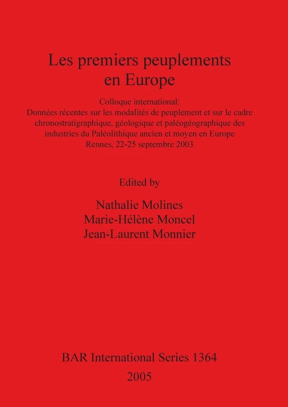 Les Premiers Peuplements En Europe - BAR Publishing Book