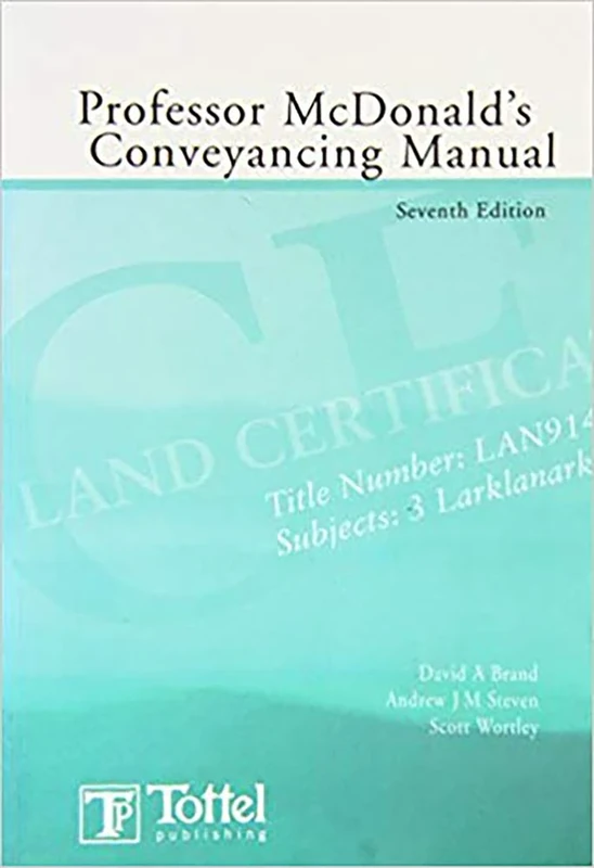 Professor Mcdonald's Conveyancing Manual