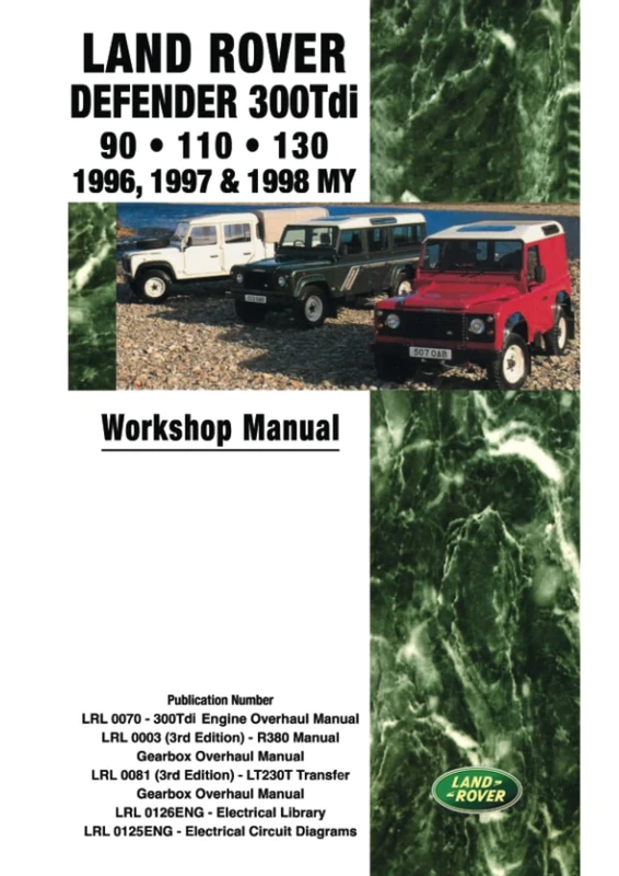 Land Rover Defender 300Tdi 90. 110 . 130 1996, 1997 & 1998 MY Workshop Manual