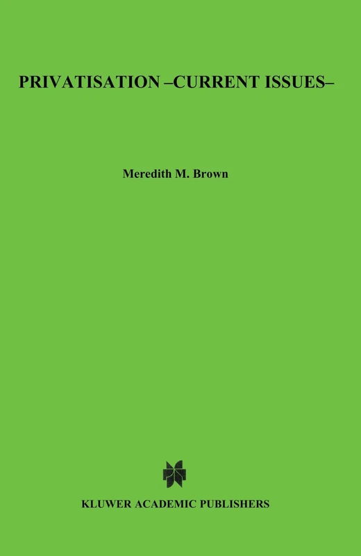 Springer Privatisation - Current Issues (IBA Series) Book