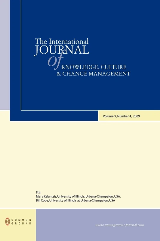 The International Journal of Knowledge, Culture and Change Management: Volume 9, Number 4 - Image 1