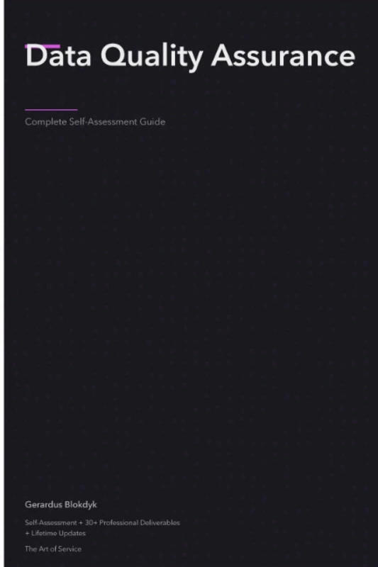 Data Quality Assurance A Complete Guide - 2020 Edition - Image 1