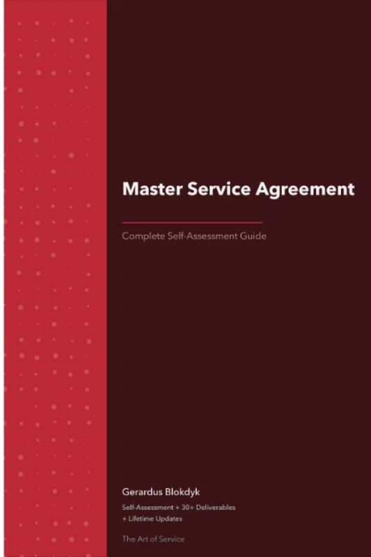 Master Service Agreement A Complete Guide - 2020 Edition
