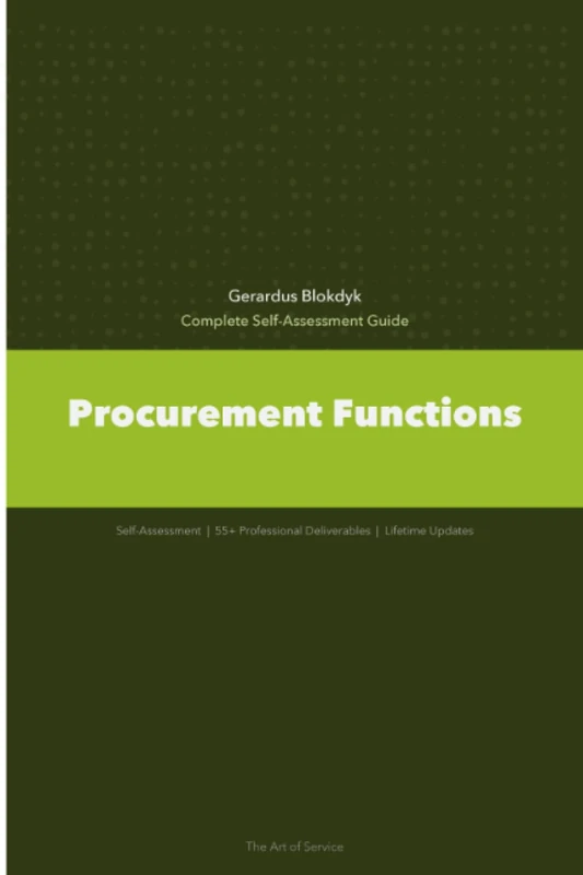 Procurement Functions A Complete Guide - 2020 Edition