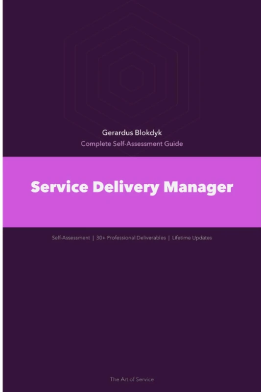 Service Delivery Manager A Complete Guide - 2020 Edition - Image 1