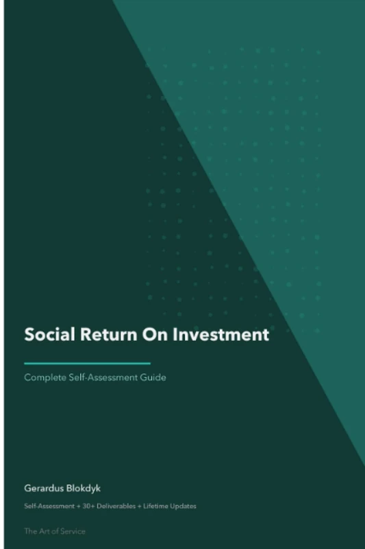 Social Return On Investment A Complete Guide - 2020 Edition - Image 1