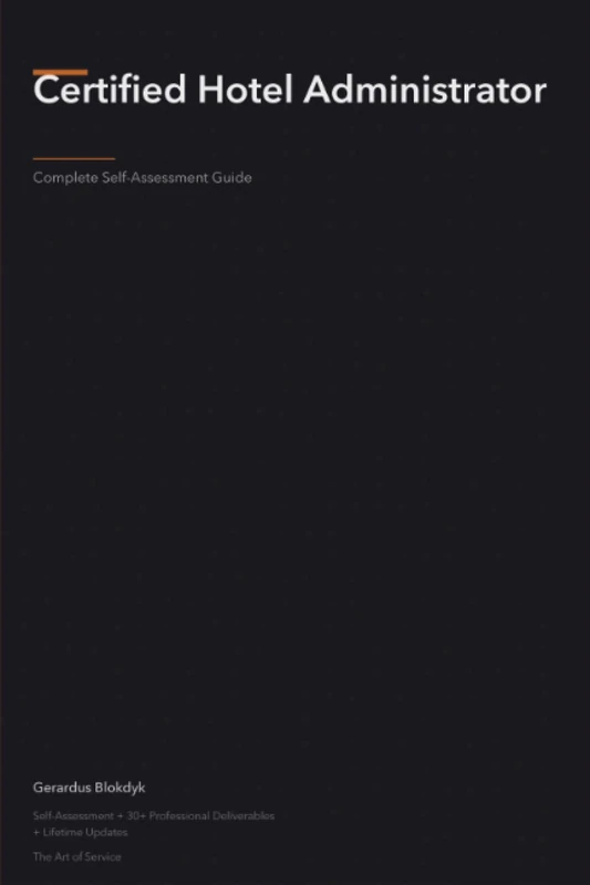 Certified Hotel Administrator A Complete Guide - Image 1