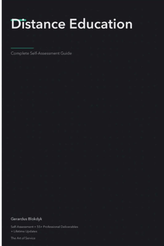 Distance Education A Complete Guide - 2020 Edition