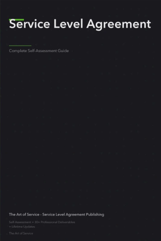 Service Level Agreement A Complete Guide