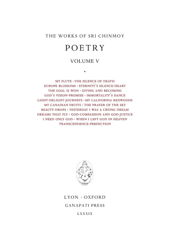 Sri Chinmoy: Poetry V: 29 (Works of Sri Chinmoy) - Image 1