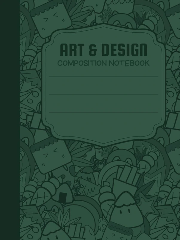 Art & Design Composition Notebook: Army Green Creative Exploration Space - Dual-Layout for Sketching and Writing, Inspirational for Young Artists
