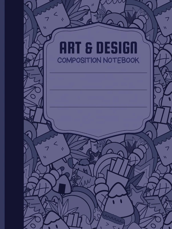 Art & Design Composition Note: Deep Purple Creative Exploration Space - Dual-Layout for Sketching and Writing, Inspirational for Young Artists