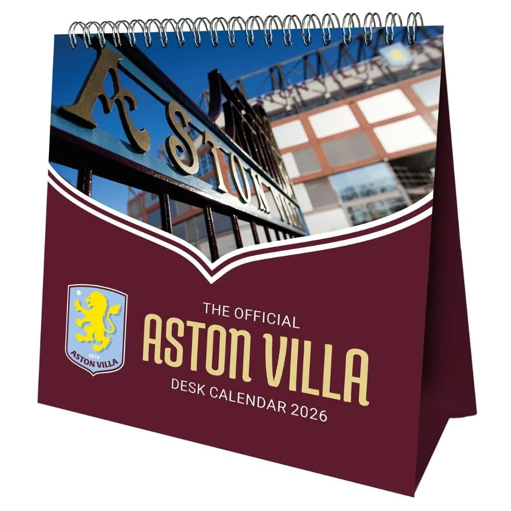 2026 CALENDAR ASTON VILLA FC MONTH TO VIEW DESK EASEL OFFICIAL PRODUCT