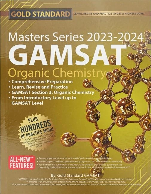 2023-2024 Masters Series GAMSAT Preparation Organic Chemistry by Gold: Standard Gamsat