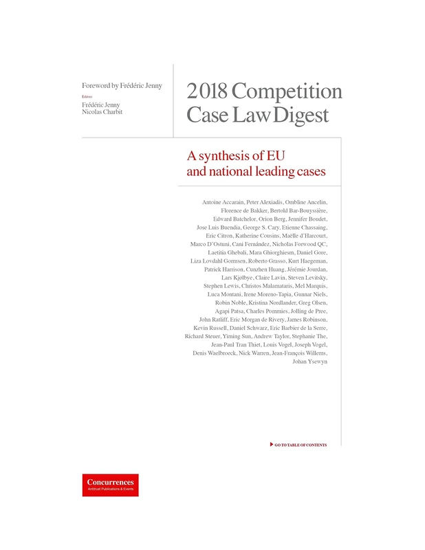 Competition Case Law Digest: A Synthesis of Eu and National Leading Cases