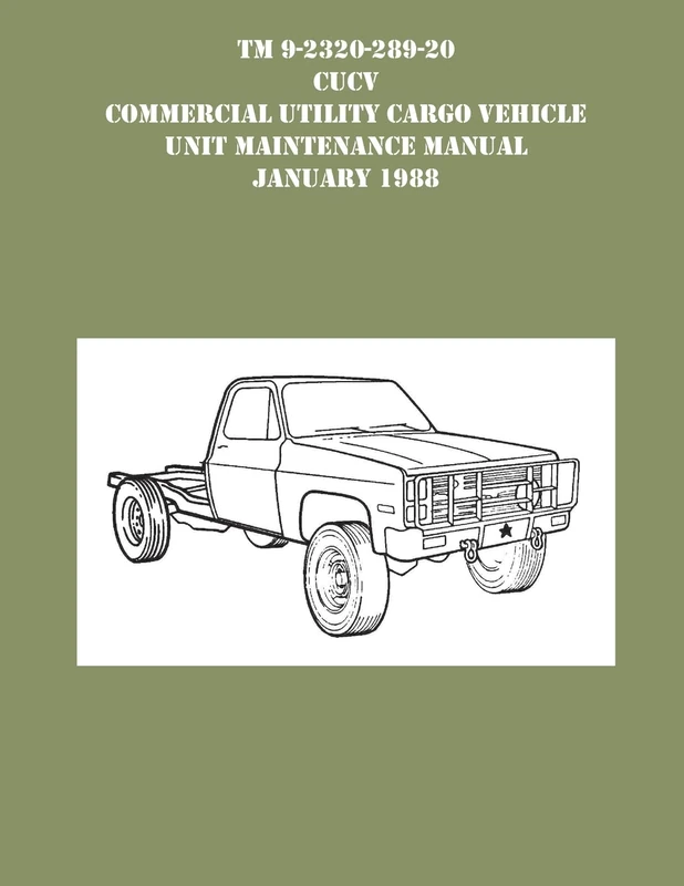 TM 9-230-289-20 CUCV Commercial Utility Cargo Vehicle Unit Maintenance Manual January 1988 - Image 1