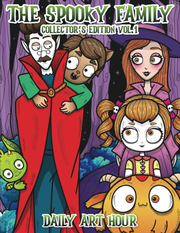 The Spooky Family Collector's Edition Vol. 1: 240 Coloring Pages with Cute Adorable Pastel Goth for Kids and Adults