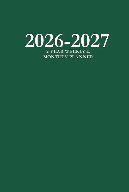 2026-2027 2-Year Weekly & Monthly Planner: Green 6x9 Hardcover Organizer with To-Do Lists, Notes, and Calendar Pages