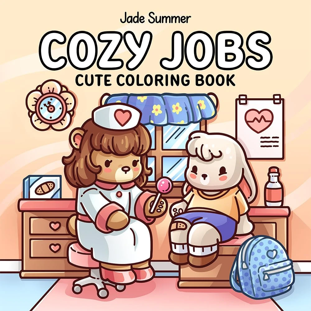 Cozy Jobs: Cute Coloring Book for Adults and Teens with Charming Characters and Easy-to-Color Scenes for Relaxation (Cozy Coloring Books)