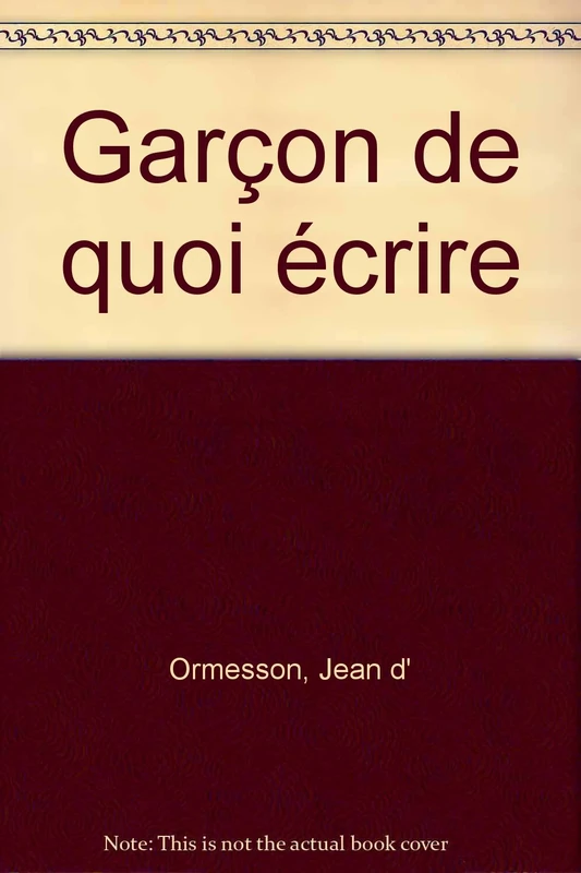 GARCON DE QUOI ECRIRE