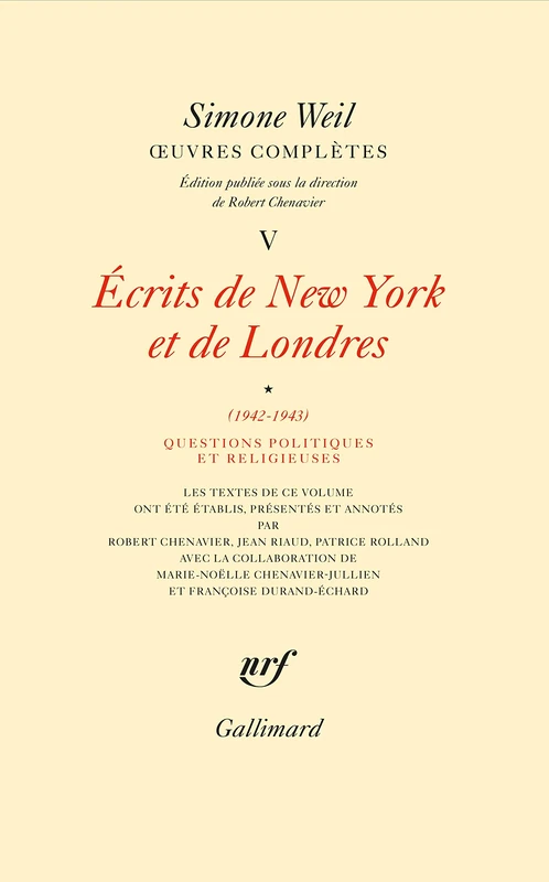 Œuvres complètes: Écrits de New York et de Londres (1942-1943) 1 (5)
