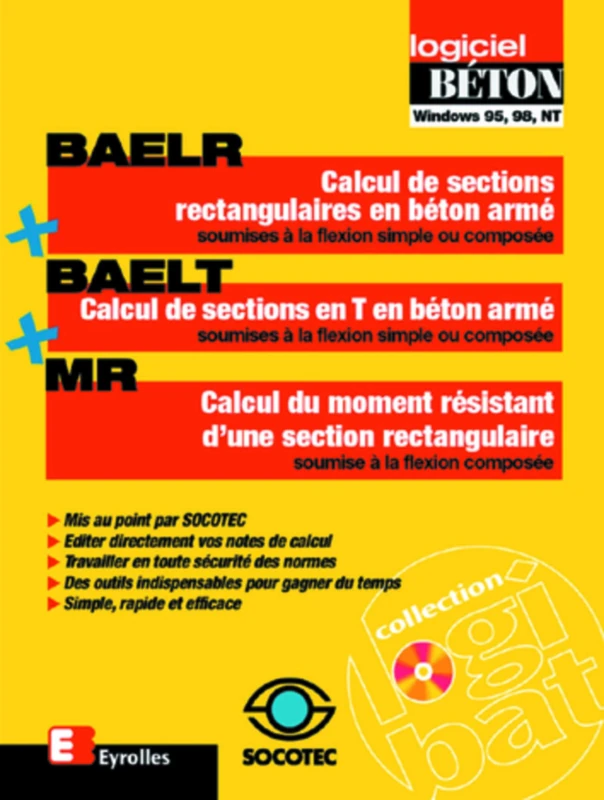 LOGICIEL BAELR-BAELT-MR: CALCUL DE SECTIONS RECTANGULAIRES EN BETON ARME SOUMISES A LA FLEXION SIMPLE OU (0000)