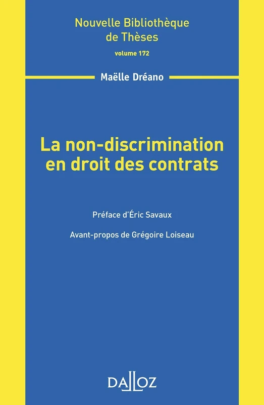 La non-discrimination en droit des contrats - Volume 172 (172)
