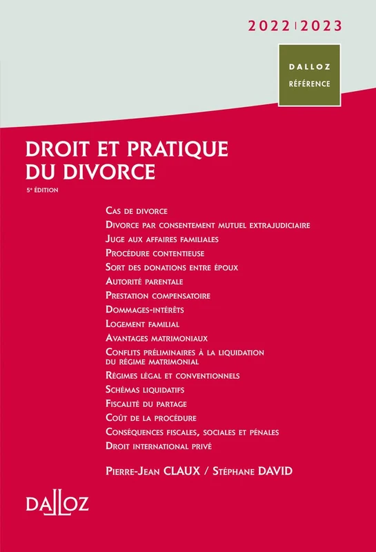 Droit et pratique du divorce 2022/2023. 5e éd.