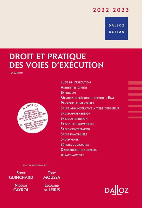 Droit et pratique des voies d'exécution 2022/2023 10ed