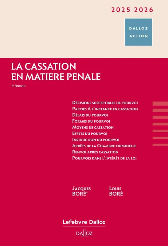 La cassation en matière pénale 2025/2026