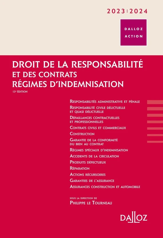 Droit de la responsabilité et des contrats 2023/2024 - Régimes d'indemnisation