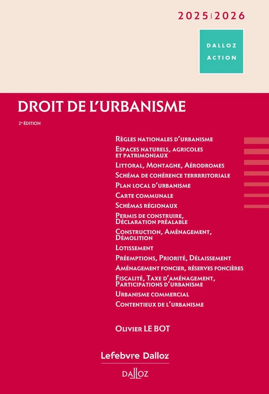 Droit de l'urbanisme 2025/2026. 2e éd.