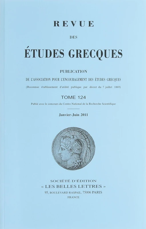 Etudes Grecques T. 124 2011 - Image 1