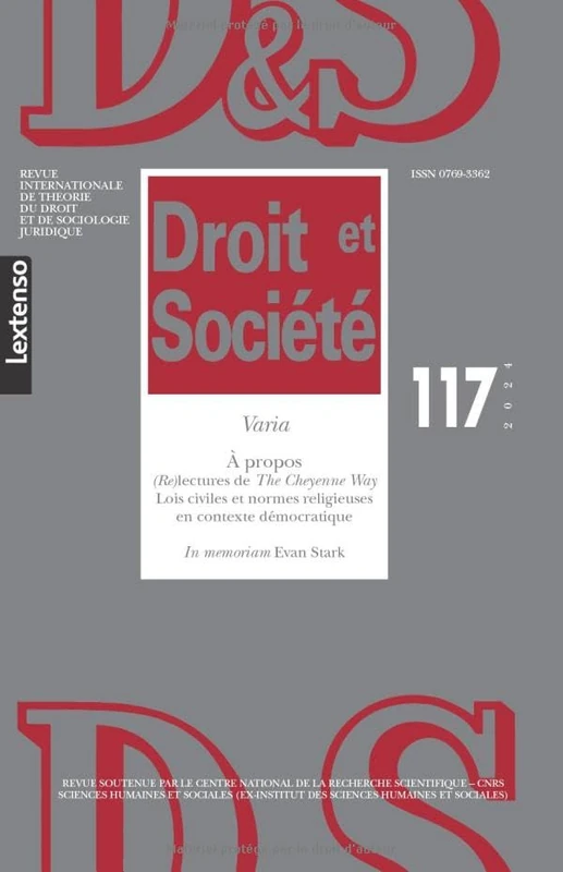 Droit & Société N°117-2024: Varia - (Re)lectures de The Cheyenne Way - Lois civiles et normes religieuses en contexte démocratique - In memoriam Evan Stark - Image 1