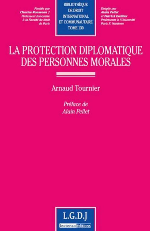 la protection diplomatique des personnes morales (130)