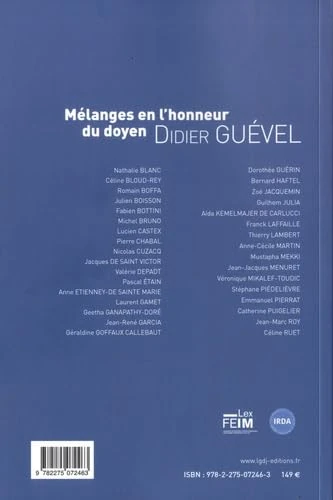 LGDJ - Melanges en l'honneur du doyen Didier Guevel - Image 1