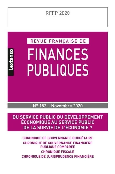 REVUE FRANCAISE DE FINANCES PUBLIQUES N 152-NOVEMBRE 2020 - Image 1