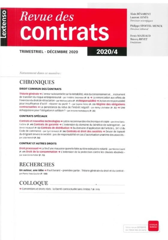 Revue des Contrats n°4-2020