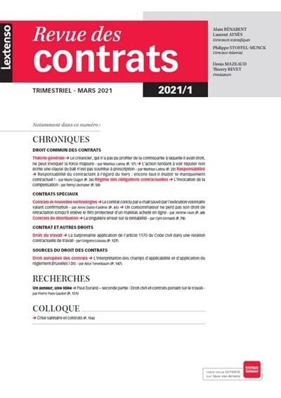 Revue des contrats N°1-2021 - Image 1