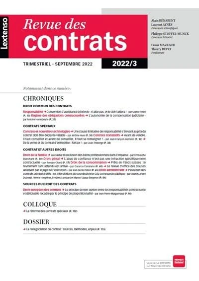 Revue des contrats N°3-2022