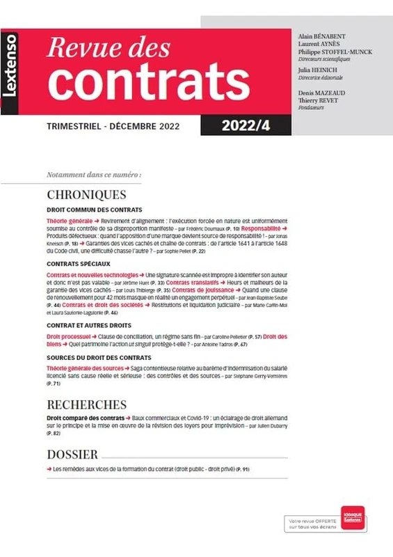 Revue des contrats N°4-2022 - Image 1