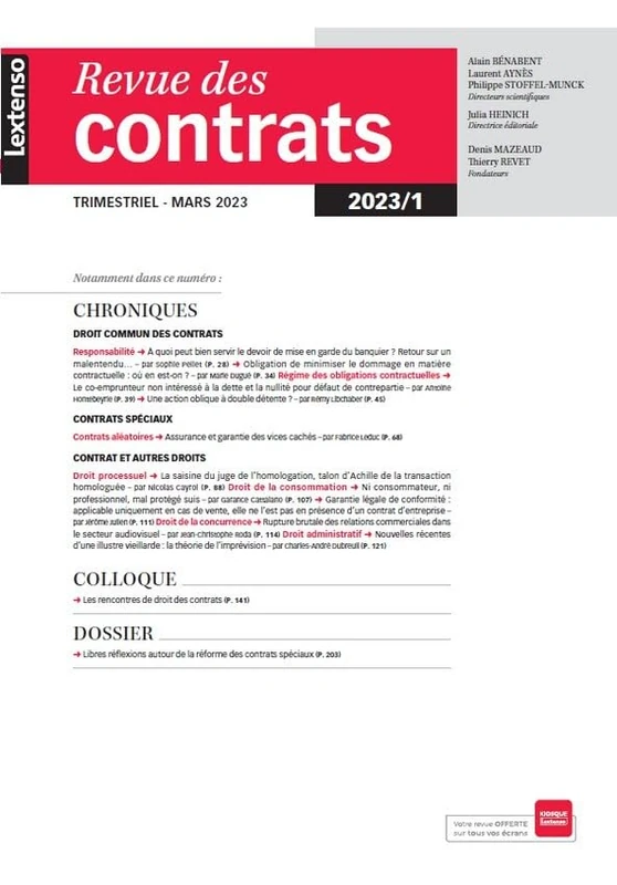 Revue des contrats 1-2023 - Image 1