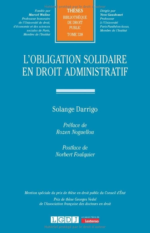 L'obligation solidaire en droit administratif (338)