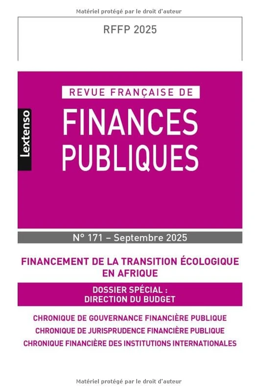 Revue française de Finances Publiques 171/2025 - Image 1