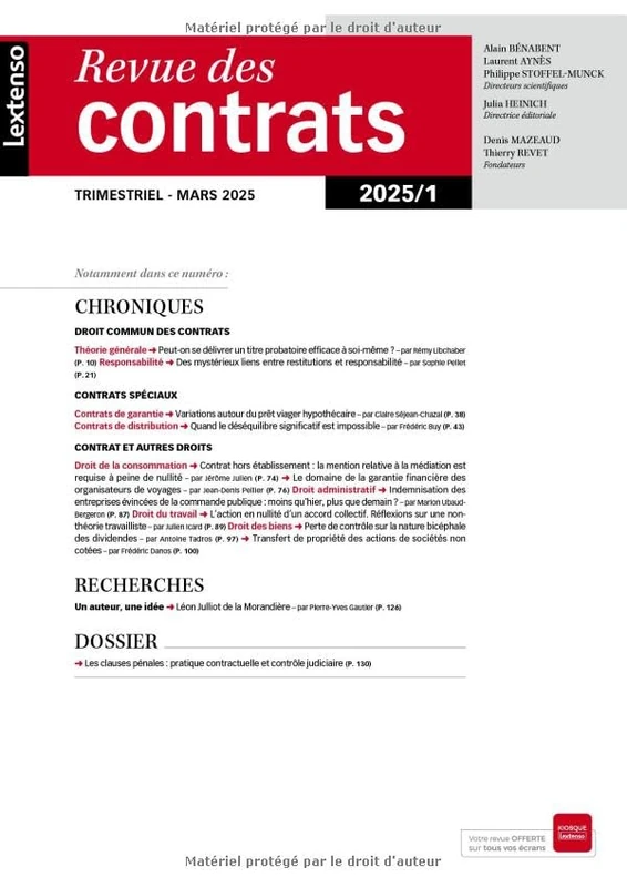 Revue des Contrats 01/2025