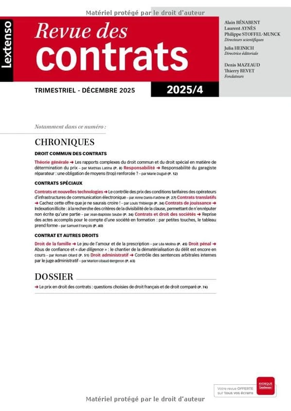Revue des Contrats 04/2025
